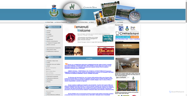 Security scan screenshot of https://www.comune.grumentonova.pz.it/