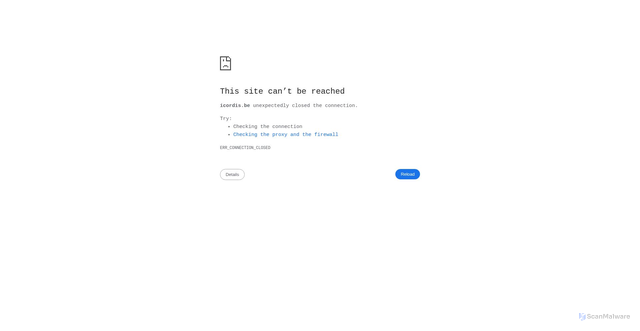 Security scan screenshot of https://icordis.be