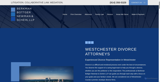 Security scan screenshot of https://www.berkbot.com/westchester-divorce-lawyer/