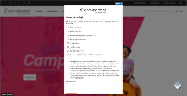 Security scan screenshot of https://www.sportaberdeen.co.uk/