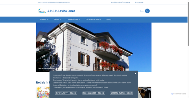 Security scan screenshot of https://www.apsplevicocurae.it
