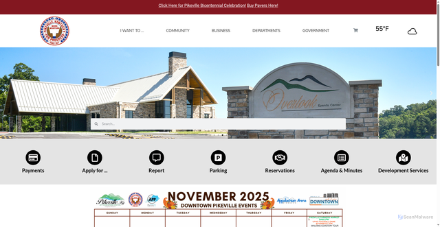 Security scan screenshot of https://pikevilleky.gov/