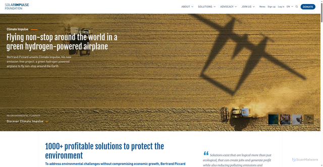 Security scan screenshot of https://solarimpulse.com