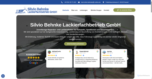 Security scan screenshot of https://lack-behnke.de