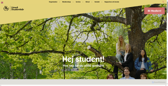 Security scan screenshot of https://umeastudentkar.se