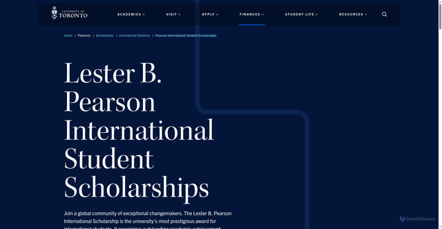Security scan screenshot of https://future.utoronto.ca/pearson-scholarships