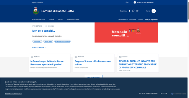 Security scan screenshot of https://www.comune.bonatesotto.bg.it/