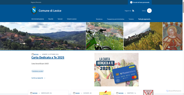 Security scan screenshot of https://www.comune.levice.cn.it/