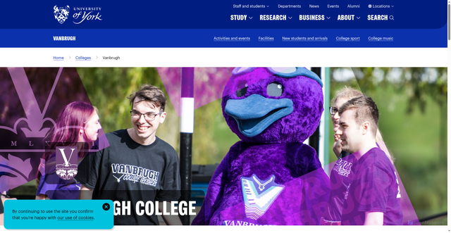 Security scan screenshot of https://www.york.ac.uk/colleges/vanbrugh/