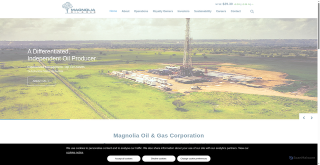 Security scan screenshot of https://www.magnoliaoilgas.com/