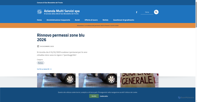 Security scan screenshot of https://www.sbt.it/