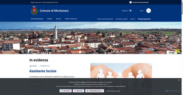 Security scan screenshot of https://www.comune.montanaro.to.it/it-it/home