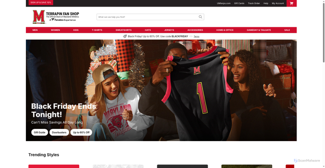Security scan screenshot of https://shop.umterps.com/