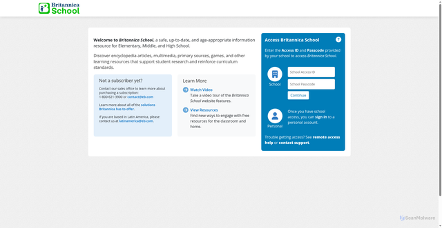 Security scan screenshot of https://school.eb.com