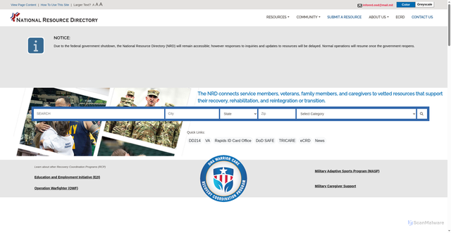 Security scan screenshot of https://nrd.gov/