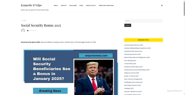 Security scan screenshot of https://jeannettebvolpec.pages.dev/lqdzo-social-security-bonus-2025-sgtcs/