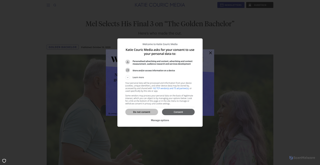 Security scan screenshot of https://katiecouric.com/entertainment/golden-bachelor/who-goes-home-golden-bachelor-season-2-week-5-recap/