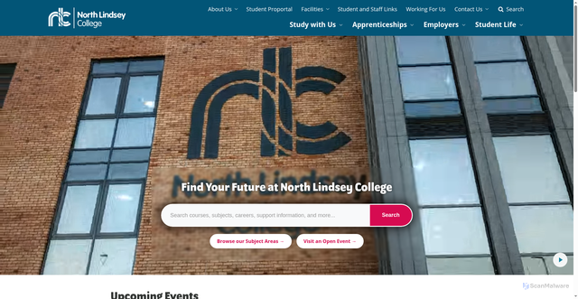 Security scan screenshot of http://www.northlindsey.ac.uk