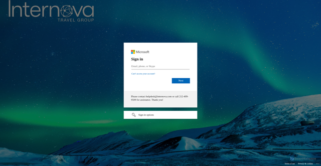 Security scan screenshot of https://travelleadersgroup-my.sharepoint.com