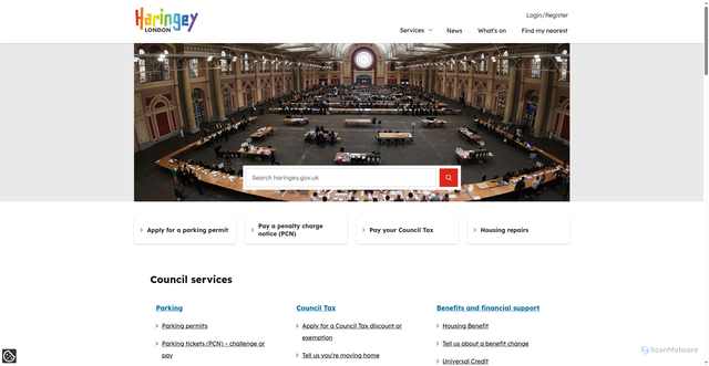Security scan screenshot of http://www.haringey.gov.uk