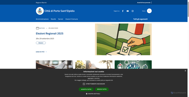 Security scan screenshot of https://comune.portosantelpidio.fm.it/it