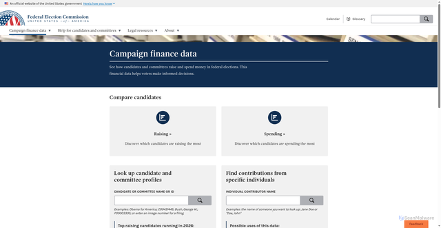 Security scan screenshot of https://docquery.fec.gov