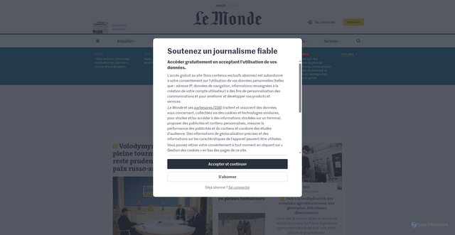 Security scan screenshot of https://andre.pickup-fr-clients.com/