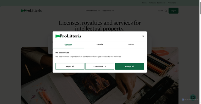 Security scan screenshot of https://prolitteris.ch