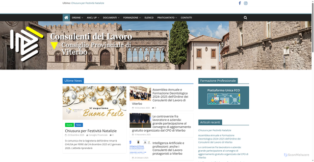 Security scan screenshot of https://www.consulentidellavoroviterbo.it/