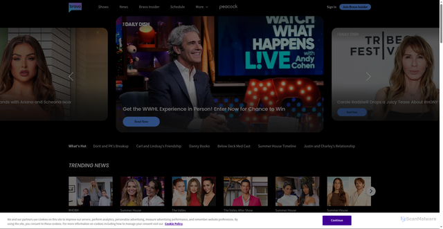 Security scan screenshot of https://bravotv.com