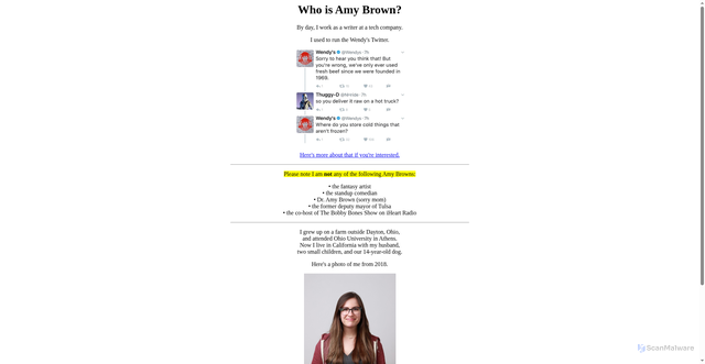 Security scan screenshot of https://amybrown.xyz/about