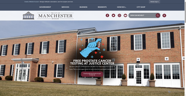 Security scan screenshot of https://www.manchestermo.gov/