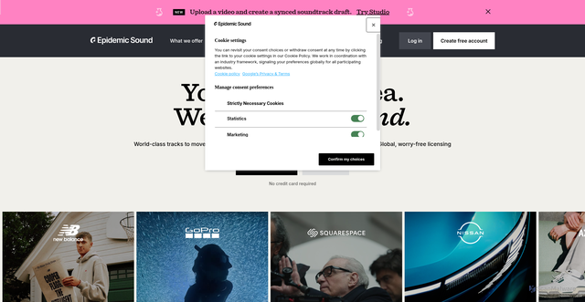Security scan screenshot of https://go.epidemicsound.com