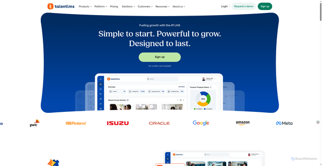 Security scan screenshot of https://www.talentlms.com