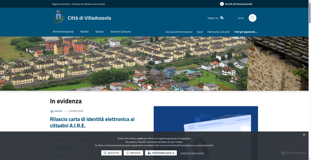 Security scan screenshot of https://www.comune.villadossola.vb.it