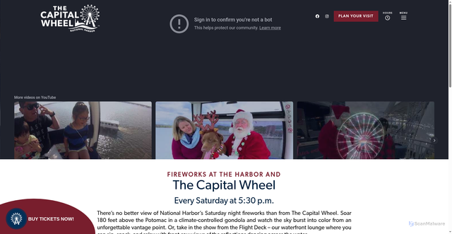 Security scan screenshot of https://thecapitalwheel.com/fireworks-at-national-harbor/