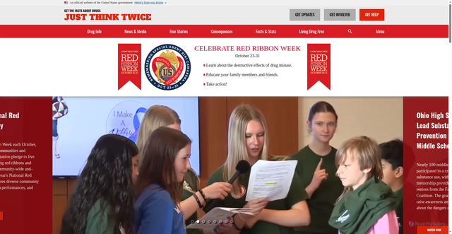Security scan screenshot of https://justthinktwice.gov/