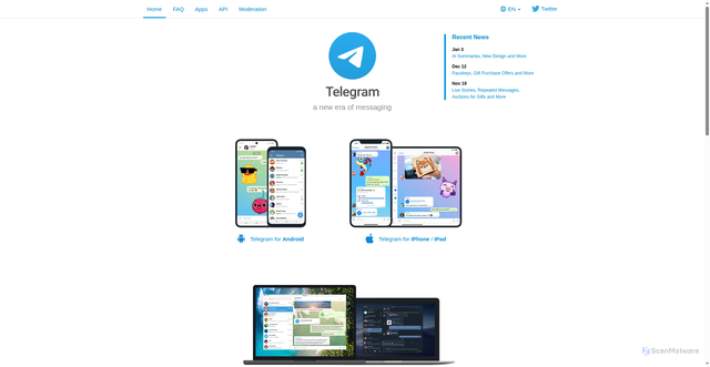 Security scan screenshot of https://telega.one