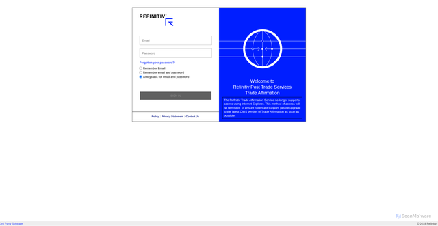 Security scan screenshot of https://pts.trading.refinitiv.net