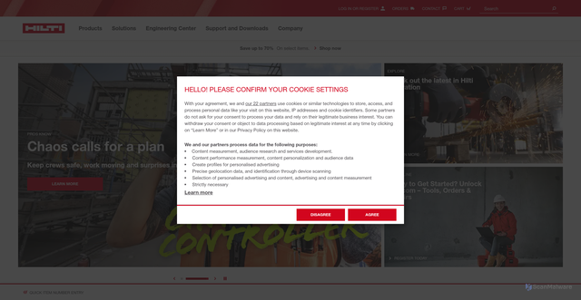 Security scan screenshot of https://cloudsso.hilti.com