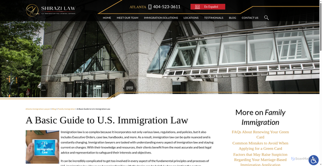Security scan screenshot of https://www.shirazilaw.com/a-basic-guide-to-u-s-immigration-law/