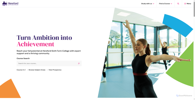 Security scan screenshot of https://hereford.ac.uk/