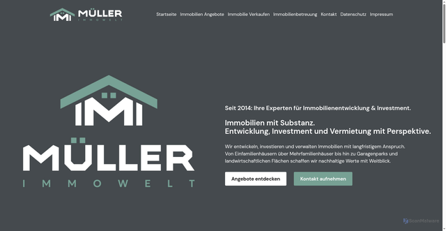 Security scan screenshot of http://mueller-immowelt.de/
