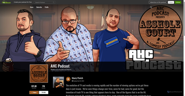 Security scan screenshot of https://www.ahcpodcast.com/e/maury-povich/