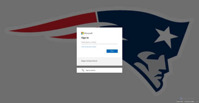 Security scan screenshot of https://bangorchristian-my.sharepoint.com