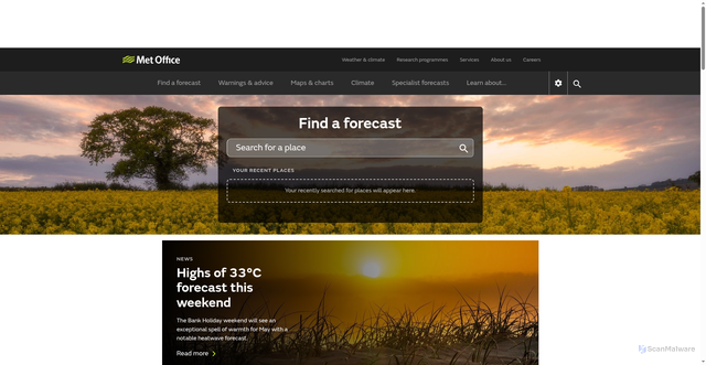Security scan screenshot of http://www.metoffice.gov.uk