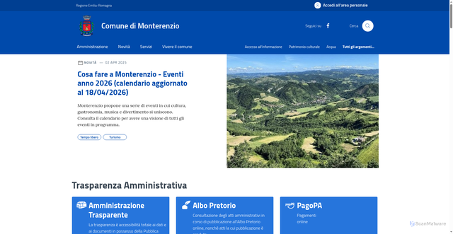 Security scan screenshot of https://www.comune.monterenzio.bologna.it