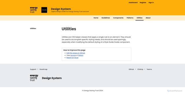 Security scan screenshot of https://design-system-kvm-xlr.pages.dev/utilities/