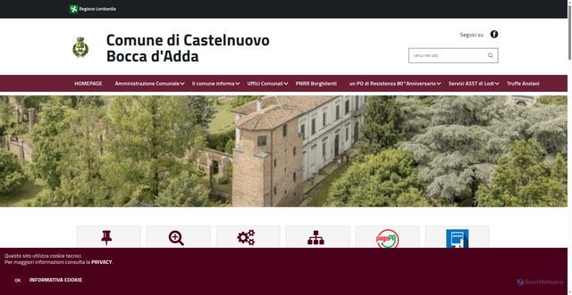 Security scan screenshot of https://www.comune.castelnuovoboccadadda.lo.it/hh/index.php