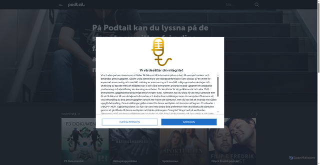 Security scan screenshot of https://podtail.se